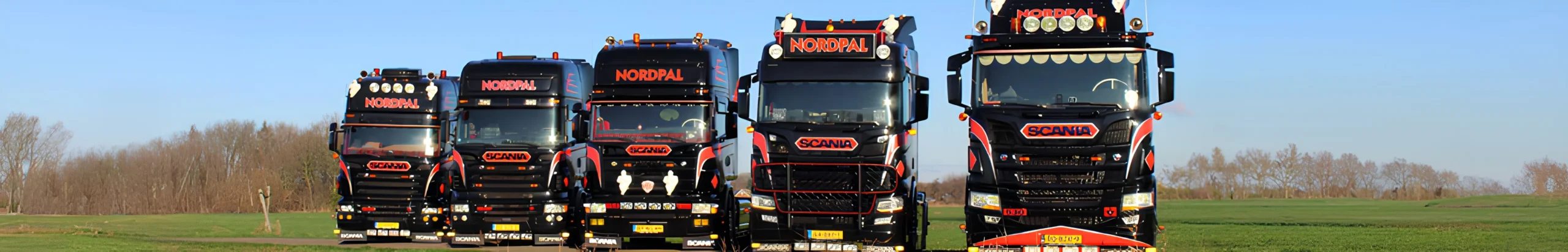 Nordtrans fleet of modern Scania trucks providing reliable transport and logistics services across Europe